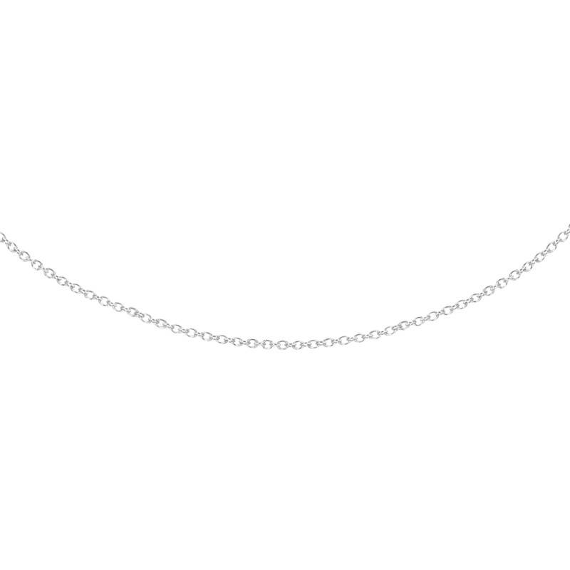 375/1000 White Gold Cable Chain, Length 41 cm to 46 cm - Emanessence