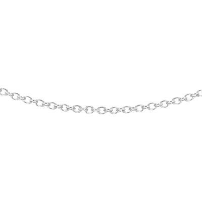 Chaîne Forçat en Or Blanc 375, 1 mm, Longueur 41 à 46 cm - Emanessence