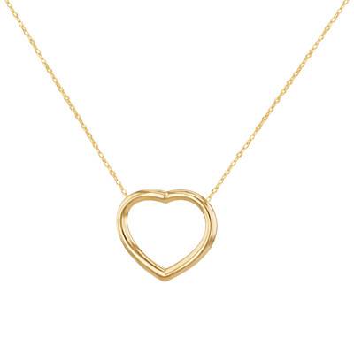 Collier Coeur en Or Jaune 375, Longueur 41 à 46 cm - Emanessence