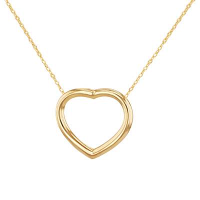 Collier Coeur en Or Jaune 375, Longueur 41 à 46 cm - Emanessence