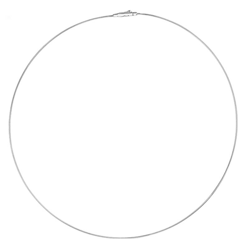 Cléophée 750/1000 White Gold Cable Necklace, 45 cm - Buelling