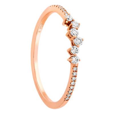 Bague Rivière en Or Rose 750 & Diamants - Divine