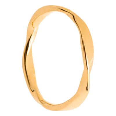 Bague Ondulée en Laiton Plaqué Or 750 - Naïades
