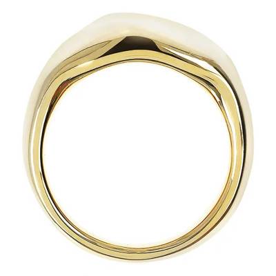 Yellow Gold-Plated Brilliant Flat Ring - Etrusca Gioielli