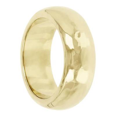 18K Yellow Gold-Plated Hammered Ring - Etrusca Gioielli