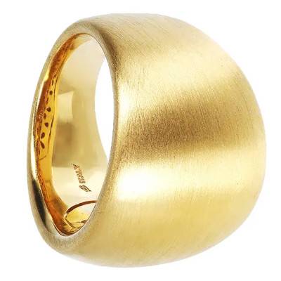 Gold-Plated Silk Effect Ring - Etrusca Gioielli