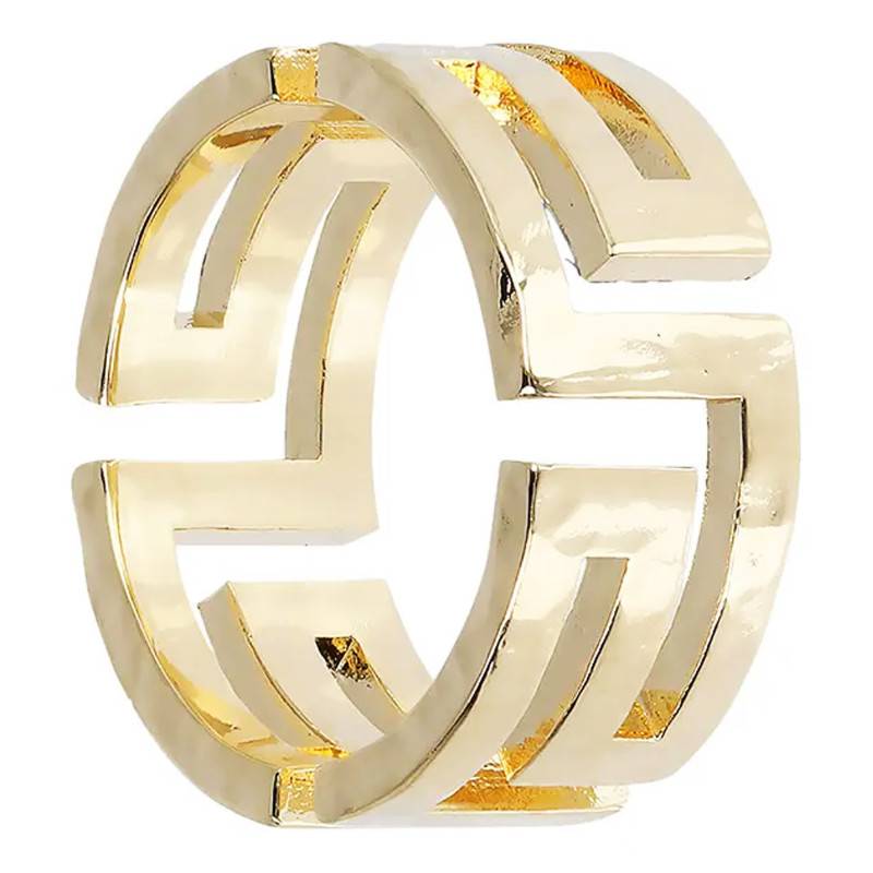 Yellow Gold-Plated Greek Band Ring - Etrusca Gioielli