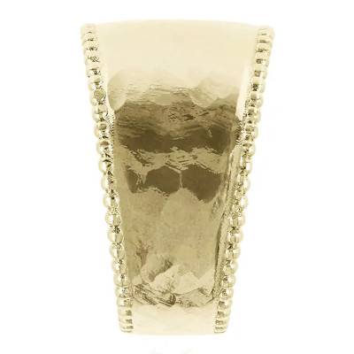 18K Yellow Gold-Plated Hammered Bandeau Ring - Etrusca Gioielli
