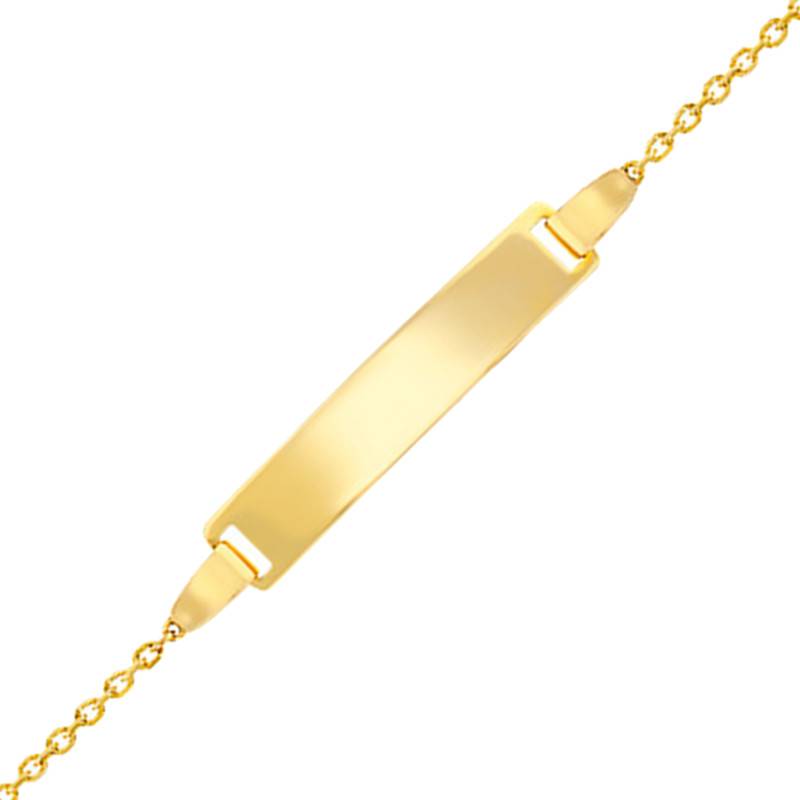 Yellow Gold 750 Rectangular Plate Baby ID Bracelet, Length 12 cm to 14 cm or 14 cm to 16 cm - Bambins