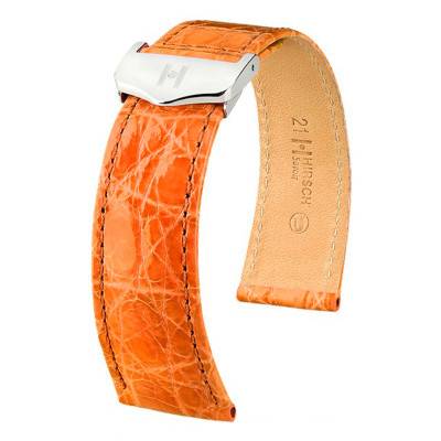 Orange Crocodile Leather Savoir Selection Strap 07208476 - Hirsch