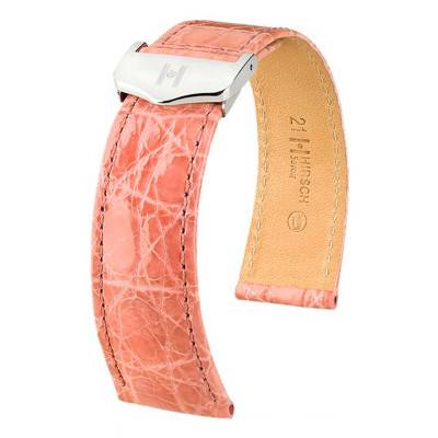 Bracelet Cuir Savoir Selection Croco Rose - Hirsch