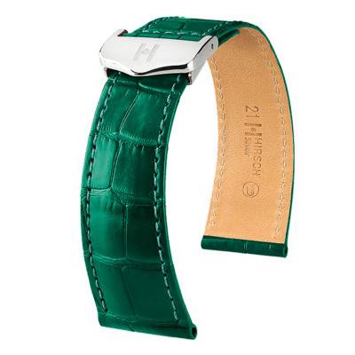 Bracelet Cuir Savoir Selection Alligator Vert 07307449 - Hirsch