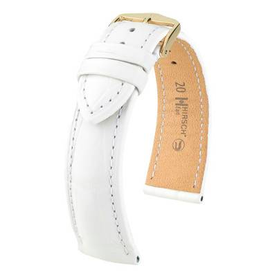 Bracelet Cuir Earl Alligator Blanc 047 07 0 09 - Hirsch
