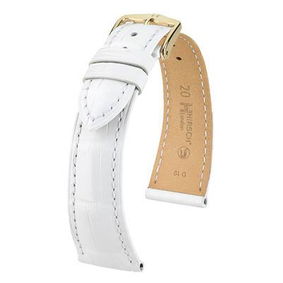 Hirsch London Shiny White Alligator Watch Strap 0420700 - Hirsch