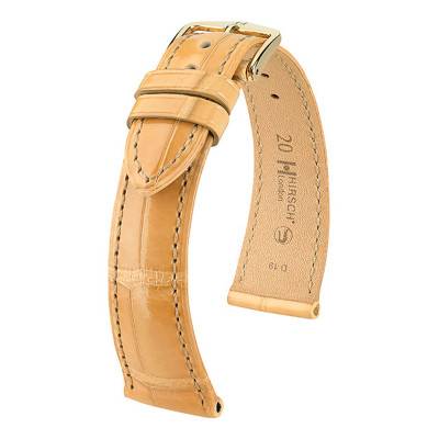 Beige Glossy Alligator Leather Watch Strap London 0420790 - Hirsch
