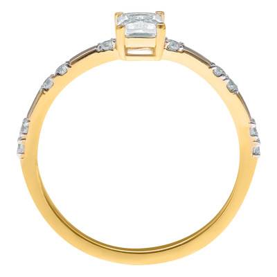 Bague Diamant Radiant 0,50 ct GIA en Or Jaune 750 - Divine