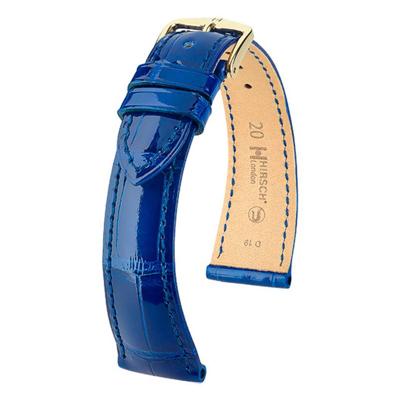 London Royal Blue Glossy Watch Strap 0420782 - Hirsch