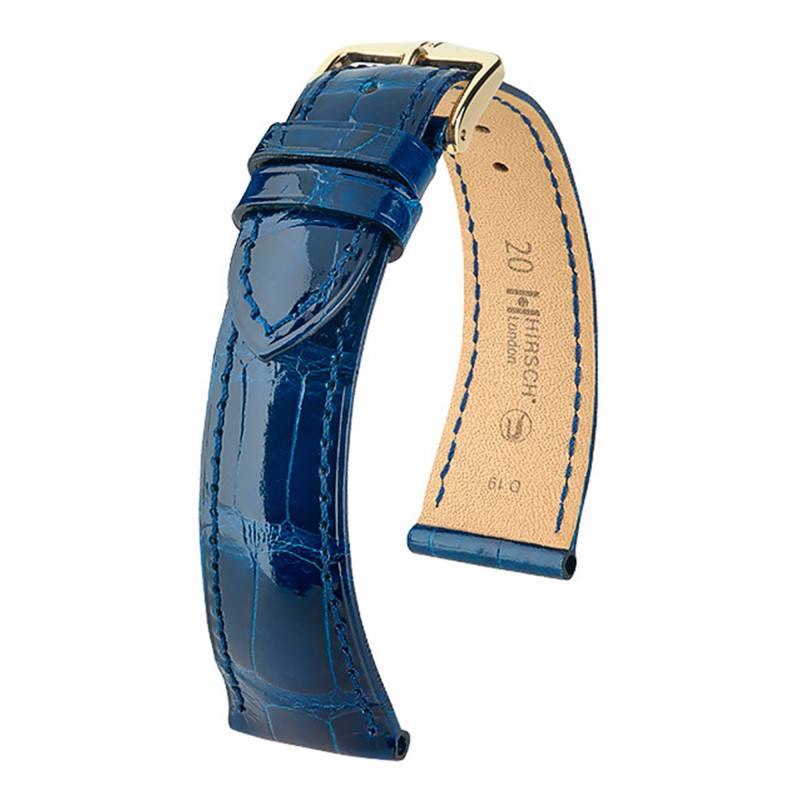London Blue Glossy Watch Strap 0420780 - Hirsch