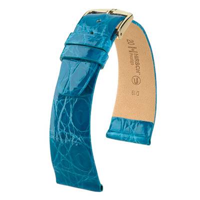 Prestige Turquoise Leather Watch Strap 022 08 83 - Hirsch
