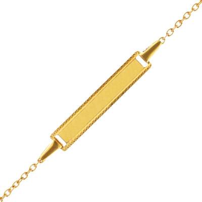 375/1000 Yellow Gold Cable Chain Baby ID Bracelet, 14 cm - Bambins