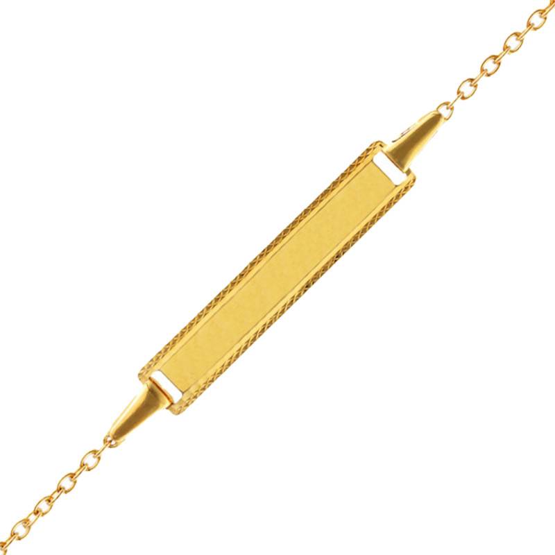 375/1000 Yellow Gold Cable Chain Baby ID Bracelet, 14 cm - Bambins