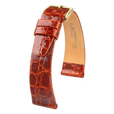 Prestige Golden Brown Leather Watch Strap 022 08 70 - Hirsch