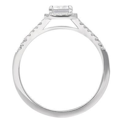 Bague Diamant Radiant 0,50 ct en Or Blanc 750 - Divine