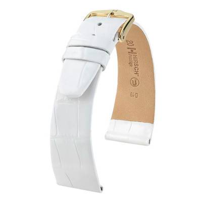 Prestige White Leather Strap 022 07 00 - Hirsch
