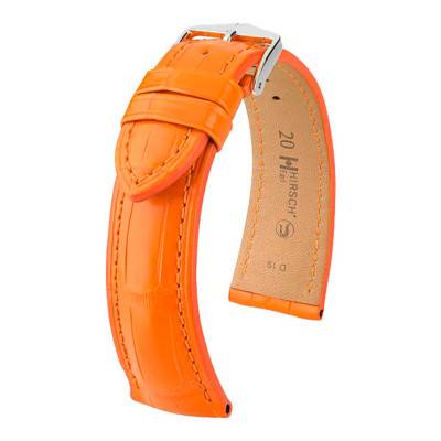 Bracelet Cuir Earl Alligator Orange 04707X76 - Hirsch
