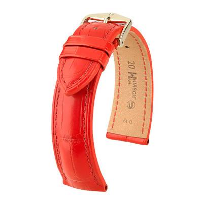Bracelet Cuir Earl Alligator Rouge 04707X29 - Hirsch