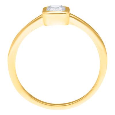 Bague Solitaire Diamant Radiant 0,50 ct GIA en Or Jaune 750 - Divine