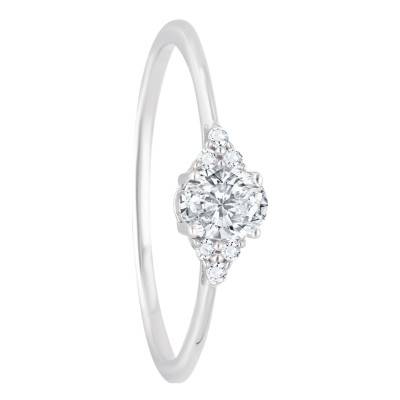 Bague Diamant Ovale 0,30 ct GIA en Or Blanc 750 - Divine