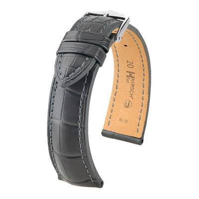 Bracelet Cuir Earl Alligator Gris 04707X39 - Hirsch