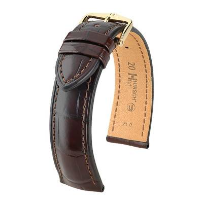 Bracelet Cuir Earl Alligator Brun 04707X17 - Hirsch