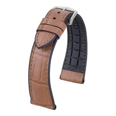 Bracelet Cuir d'Alligator Ian Marron Boue 093500795 - Hirsch