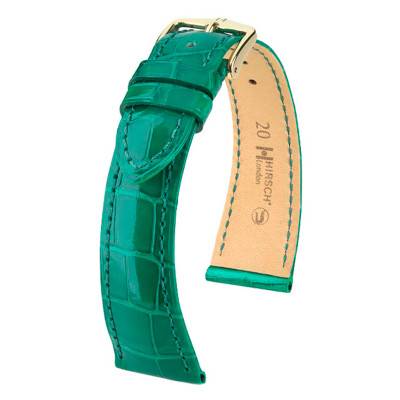 Shiny Green London Leather Watch Strap - 040740 - Hirsch