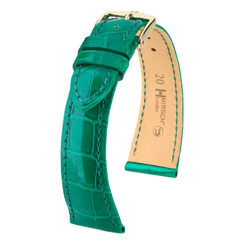 Shiny Green London Leather Watch Strap - 040740 - Hirsch