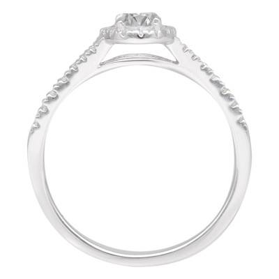 Bague Diamant Ovale 0,50 ct GIA, Or Blanc 750 - Divine