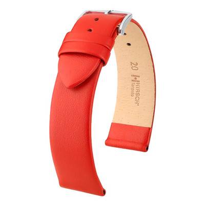 Red Calfskin Leather Toronto Strap 0370220 - Hirsch