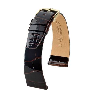 Bracelet de montre Prestige cuir exotique brun 02207110 - Hirsch