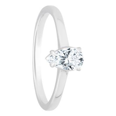 Bague Solitaire Diamant Poire 0,70 ct GIA en Or Blanc 750 - Divine