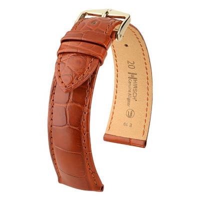 Matte Golden Brown Genuine Alligator Watch Strap 10200779 - Hirsch