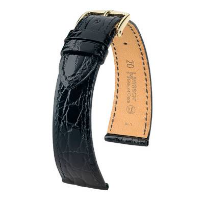 Black Genuine Croco Watch Strap 0180850 - Hirsch