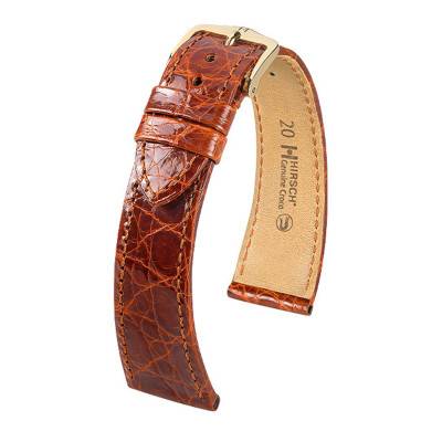 Genuine Croco Gold Brown Watch Strap 0180870 - Hirsch