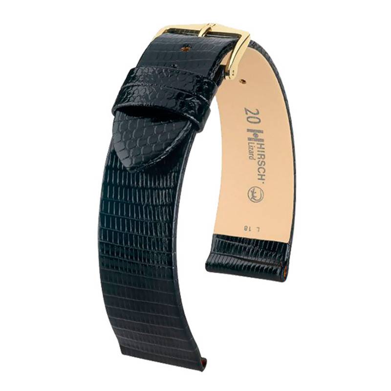 Black Lizard Leather Watch Strap 01766150 - Hirsch