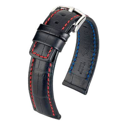 Black/Red Grand Duke Watch Strap 0252850 - Hirsch