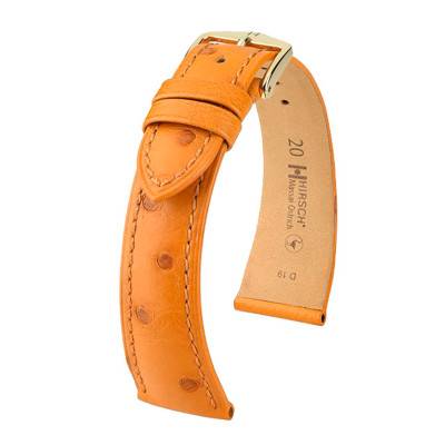 Bracelet Cuir Massai Ostrich Miel 046275 14mm à 22mm - Hirsch
