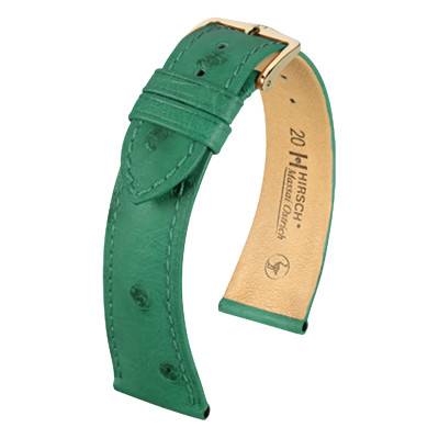 Green Massai Ostrich Leather Strap 046240 - Hirsch