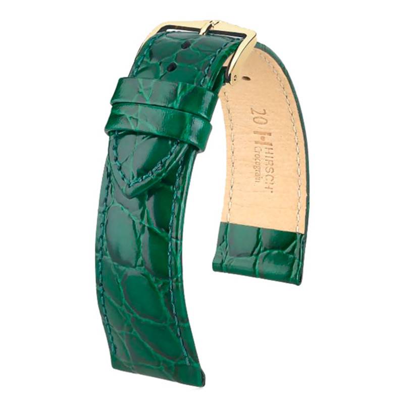 Green Crocograin Watch Strap 12302840 - Hirsch