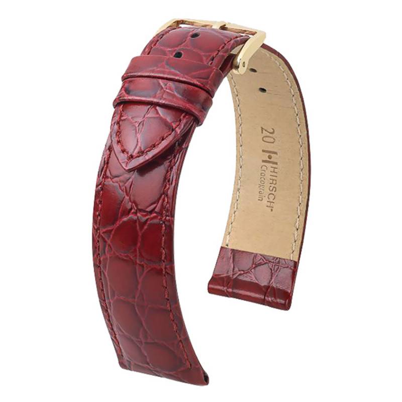 Bordeaux Crocograin Watch Strap 12302860 - Hirsch